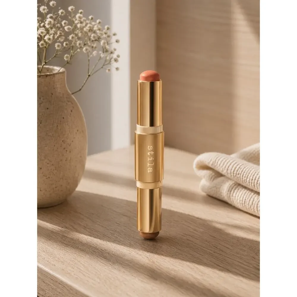 $32 New Stila Blush & Bronze Hydro-Blur Cheek Duo - Apricot & Golden